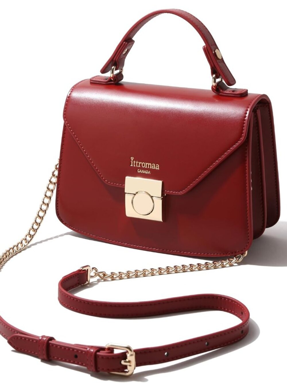 Small Flap Top Handle Satchel Purse for Women - Vegan Leather Designer Crossbody